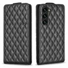 For Samsung Galaxy S24 5G Diamond Lattice Vertical Flip Leather Phone Case(Black) - 1