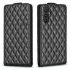 For Samsung Galaxy A24 4G Diamond Lattice Vertical Flip Leather Phone Case(Black) - 1