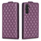 For Samsung Galaxy A35 Diamond Lattice Vertical Flip Leather Phone Case(Dark Purple) - 1