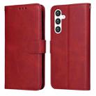 For Samsung Galaxy S23 FE 5G Classic Calf Texture Flip Leather Phone Case(Red) - 1