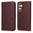 For Samsung Galaxy S23 FE 5G Classic Calf Texture Flip Leather Phone Case(Brown) - 1