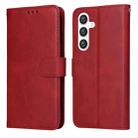 For Samsung Galaxy S24 Classic Calf Texture Flip Leather Phone Case(Red) - 1
