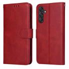 For Samsung Galaxy M55 5G Classic Calf Texture Flip Leather Phone Case(Red) - 1