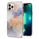 For iPhone 16 Pro Max Electroplating Pattern IMD TPU Shockproof Case(Milky Way White Marble) - 1