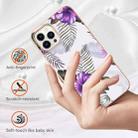 For iPhone 16 Pro Max Electroplating Pattern IMD TPU Shockproof Case(Purple Flower) - 2