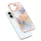 For iPhone 16 Plus Electroplating Pattern IMD TPU Shockproof Case(Milky Way White Marble) - 3