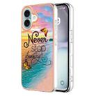 For iPhone 16 Plus Electroplating Pattern IMD TPU Shockproof Case(Dream Chasing Butterfly) - 1