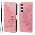 For Samsung Galaxy S23 FE 5G 7-petal Flowers Embossing Leather Phone Case(Rose Gold) - 1