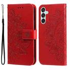 For Samsung Galaxy M15 5G / F15 5G 7-petal Flowers Embossing Leather Phone Case(Red) - 1