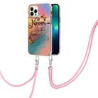 For iPhone 15 Pro Electroplating Pattern IMD TPU Shockproof Case with Neck Lanyard(Dream Chasing Butterfly) - 1