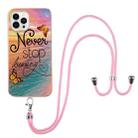 For iPhone 16 Pro Max Electroplating Pattern IMD TPU Shockproof Case with Neck Lanyard(Dream Chasing Butterfly) - 2