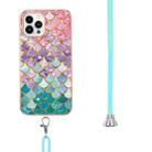 For iPhone 16 Pro Electroplating Pattern IMD TPU Shockproof Case with Neck Lanyard(Colorful Scales) - 3