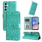 For Samsung Galaxy A05s Embossed Sunflower Leather Phone Case(Green) - 1