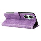 For vivo Y35+ Embossed Sunflower Leather Phone Case(Purple) - 5