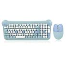 QW05 Mixed Color Portable 2.4G Wireless Keyboard Mouse Set(Blue) - 1