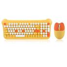 QW05 Mixed Color Portable 2.4G Wireless Keyboard Mouse Set(Yellow) - 1