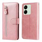 For Xiaomi Redmi 13C 4G Fashion Calf Texture Zipper Leather Phone Case(Rose Gold) - 1