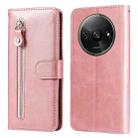 For Xiaomi Redmi A3 Fashion Calf Texture Zipper Leather Phone Case(Rose Gold) - 1