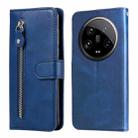 For Xiaomi 14 Ultra Fashion Calf Texture Zipper Leather Phone Case(Blue) - 1