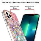 For iPhone 16 Pro Electroplating Pattern IMD TPU Shockproof Case with Rhinestone Ring Holder(Colorful Scales) - 3