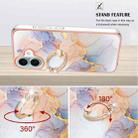 For iPhone 16 Plus Electroplating Pattern IMD TPU Shockproof Case with Rhinestone Ring Holder(Milky Way White Marble) - 3