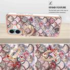 For iPhone 16 Electroplating Pattern IMD TPU Shockproof Case with Rhinestone Ring Holder(Pink Scales) - 3