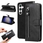 For Samsung Galaxy S23 FE 5G Fashion Calf Texture Zipper Leather Phone Case(Black) - 1