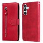 For Samsung Galaxy M15 5G / F15 5G Fashion Calf Texture Zipper Leather Phone Case(Red) - 1