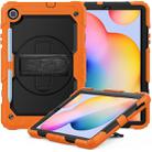 For Samsung Galaxy Tab S6 Lite P610 Shockproof Colorful Silicone + PC Protective Case with Holder & Shoulder Strap & Hand Strap & Pen Slot(Orange) - 1