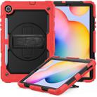 For Samsung Galaxy Tab S6 Lite P610 Shockproof Colorful Silicone + PC Protective Case with Holder & Shoulder Strap & Hand Strap & Pen Slot(Red) - 1