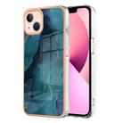 For iPhone 15 Plus Electroplating Marble Dual-side IMD Phone Case(Green 017) - 1