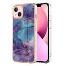 For iPhone 15 Plus Electroplating Marble Dual-side IMD Phone Case(Purple 016) - 1