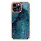 For iPhone 16 Pro Max Electroplating Marble Dual-side IMD Phone Case(Green 017) - 2