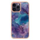 For iPhone 16 Pro Max Electroplating Marble Dual-side IMD Phone Case(Purple 016) - 2