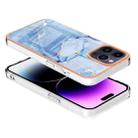 For iPhone 16 Pro Max Electroplating Marble Dual-side IMD Phone Case(Blue 018) - 3