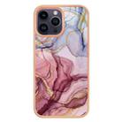 For iPhone 16 Pro Max Electroplating Marble Dual-side IMD Phone Case(Rose Red 014) - 2