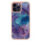 For iPhone 16 Pro Electroplating Marble Dual-side IMD Phone Case(Purple 016) - 2