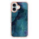 For iPhone 16 Plus Electroplating Marble Dual-side IMD Phone Case(Green 017) - 2