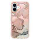 For iPhone 16 Plus Electroplating Marble Dual-side IMD Phone Case(Rose Gold 015) - 2