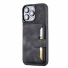 For iPhone 16 Pro Max Skin Feel Dream RFID Anti-theft PU Card Bag Phone Case(Black) - 2