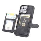 For iPhone 16 Pro Max Skin Feel Dream RFID Anti-theft PU Card Bag Phone Case(Black) - 3