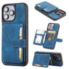 For iPhone 16 Pro Max Skin Feel Dream RFID Anti-theft PU Card Bag Phone Case(Peacock Blue) - 1