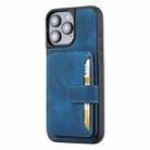 For iPhone 16 Pro Max Skin Feel Dream RFID Anti-theft PU Card Bag Phone Case(Peacock Blue) - 2