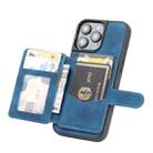 For iPhone 16 Pro Max Skin Feel Dream RFID Anti-theft PU Card Bag Phone Case(Peacock Blue) - 3