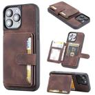 For iPhone 16 Pro Max Skin Feel Dream RFID Anti-theft PU Card Bag Phone Case(Coffee) - 1