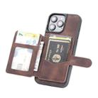 For iPhone 16 Pro Max Skin Feel Dream RFID Anti-theft PU Card Bag Phone Case(Coffee) - 3