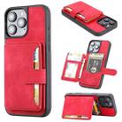 For iPhone 16 Pro Skin Feel Dream RFID Anti-theft PU Card Bag Phone Case(Red) - 1