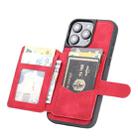 For iPhone 16 Pro Skin Feel Dream RFID Anti-theft PU Card Bag Phone Case(Red) - 3