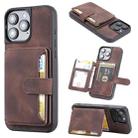 For iPhone 16 Pro Skin Feel Dream RFID Anti-theft PU Card Bag Phone Case(Coffee) - 1