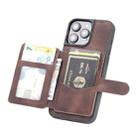 For iPhone 16 Pro Skin Feel Dream RFID Anti-theft PU Card Bag Phone Case(Coffee) - 3